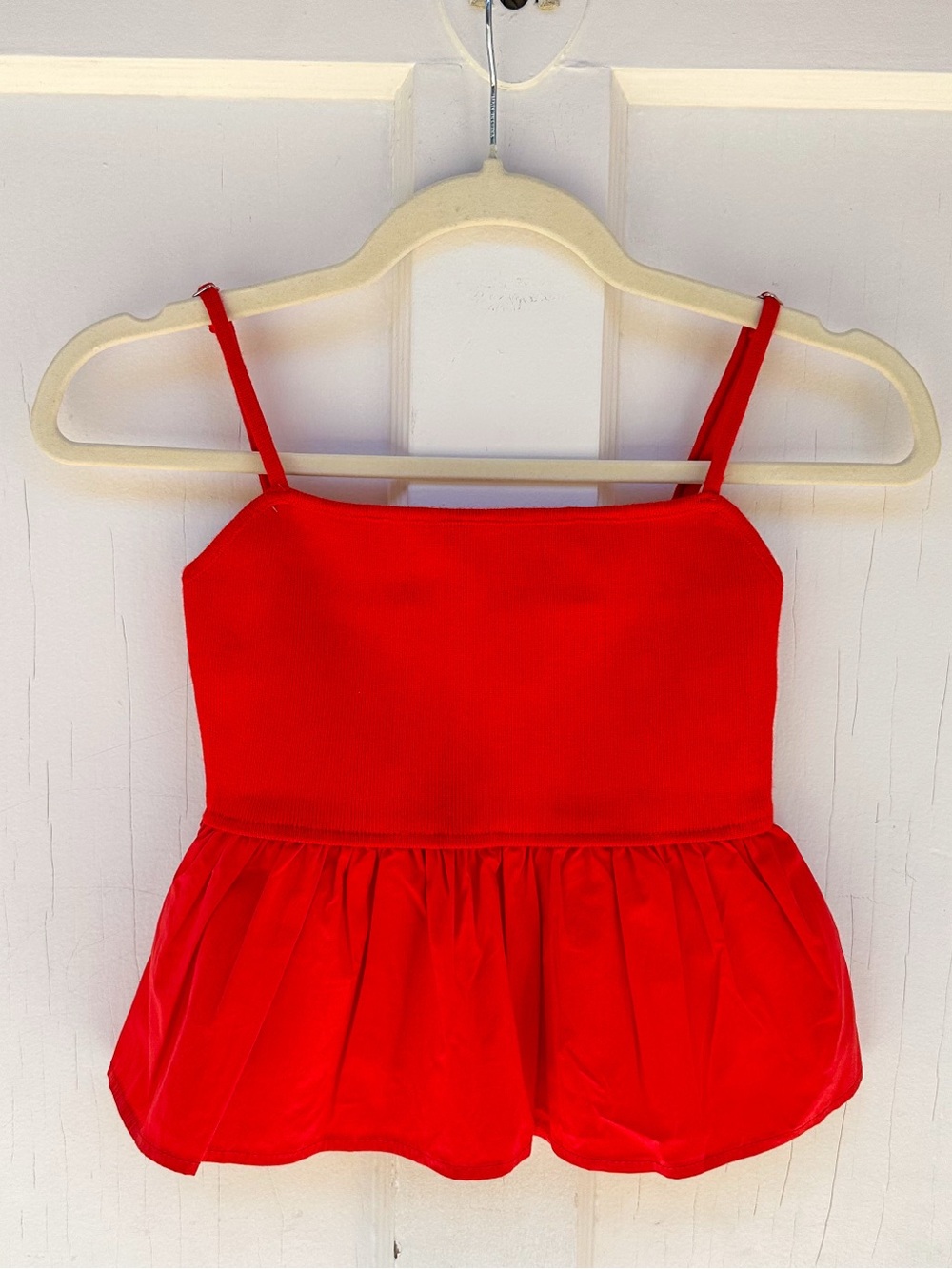 ❤️Red Peplum Crop Top